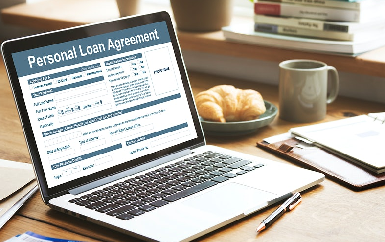 loan agreement on laptop